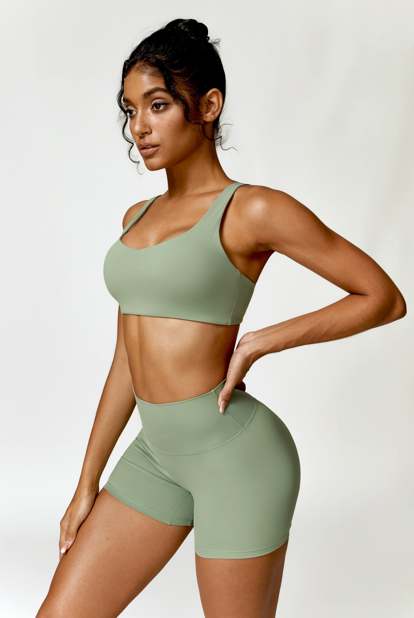 Camila Sports Bra Pistachio for Workout with Thin Straps by BOTA Official