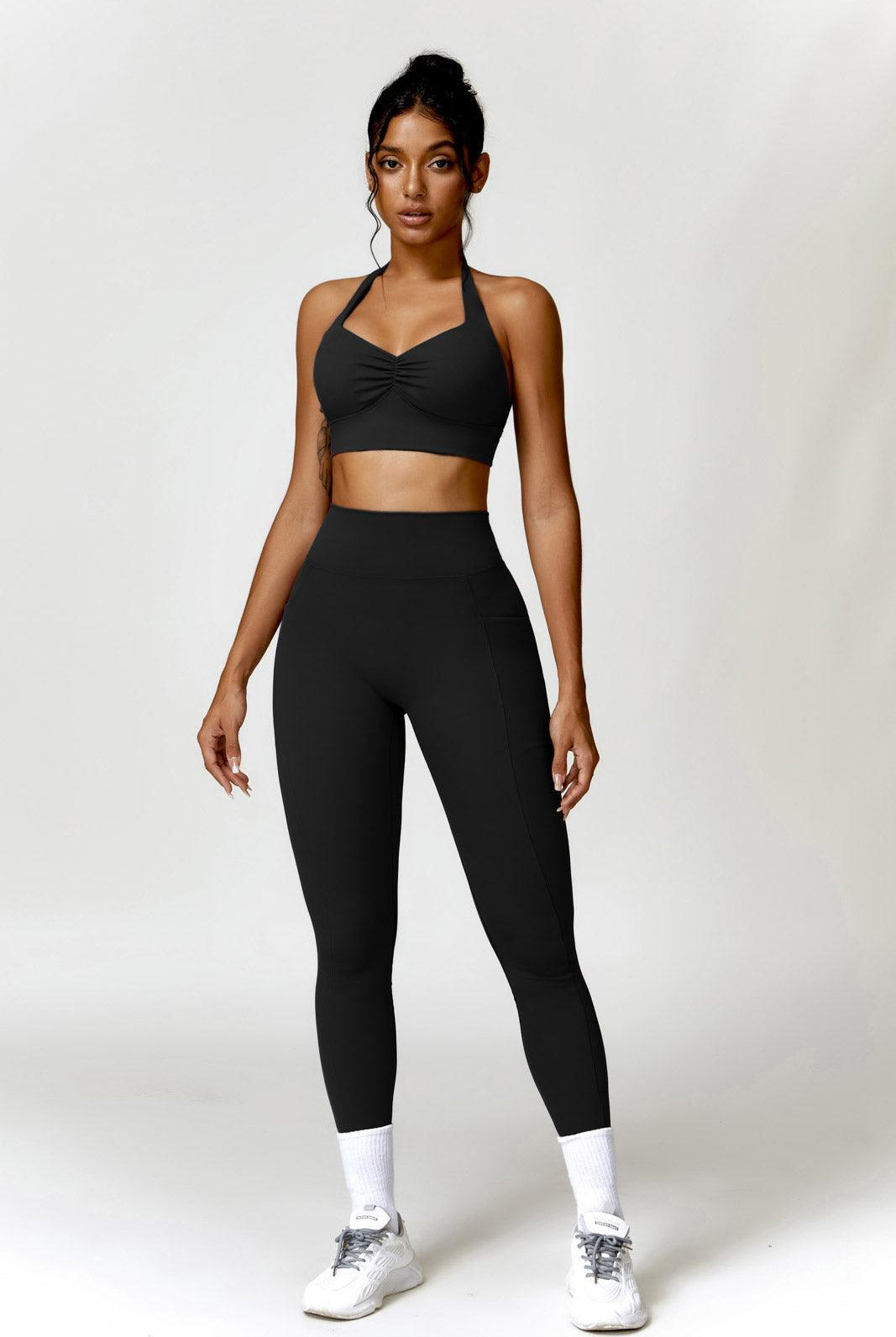 Squat Proof Black Leggings with Leg Side Pockets By BOTA Official