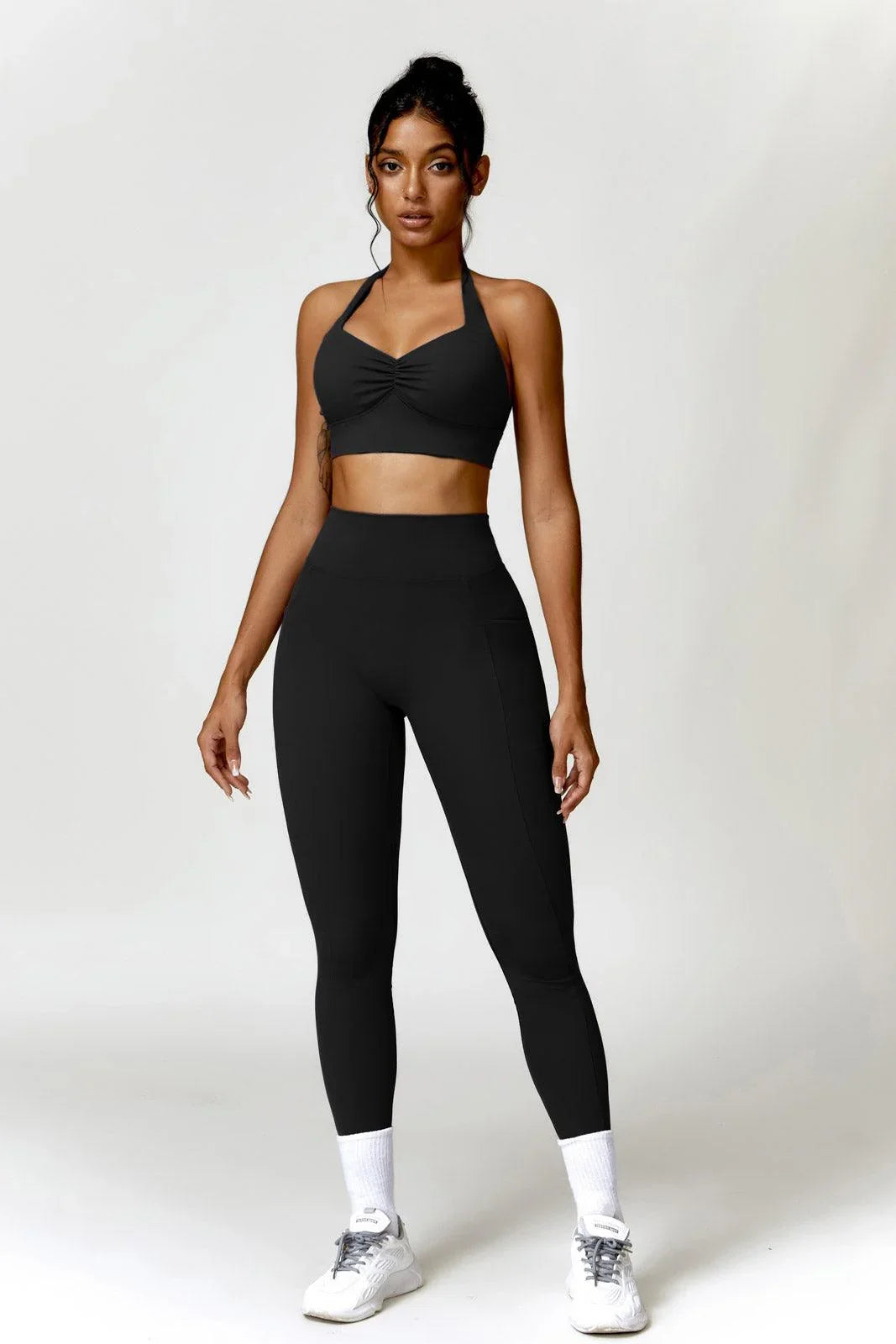 Squat Proof Black Leggings with Leg Side Pockets By BOTA Official