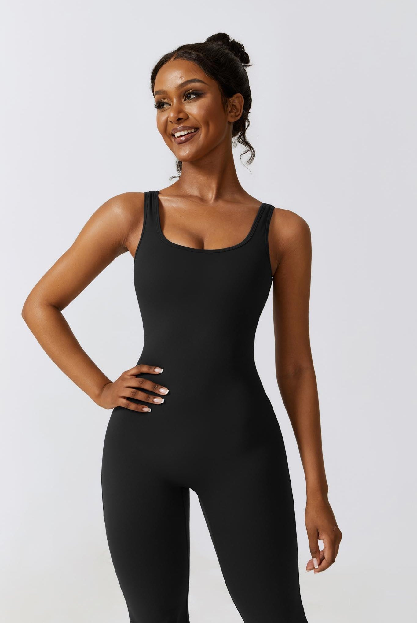 Black Stretch Jumpsuit | Sleeveless & Open Back By BOTA Official