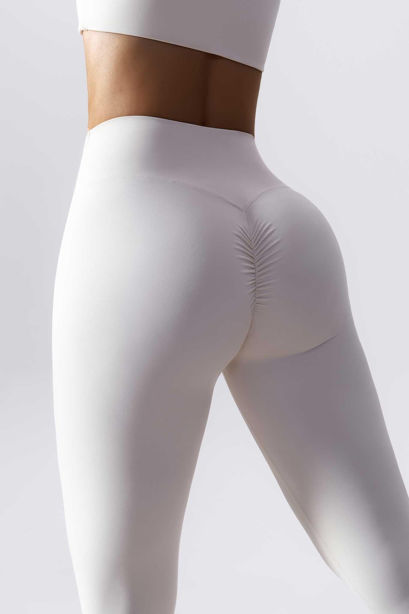 Seamless White Leggings with Comfortable Drawstring Waistband By BOTA Official