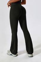 High-Waisted Black Flare Leggings with Scrunch on the Back By BOTA Official
