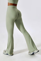 Comfortable Pistachio Flare Leggings with Squat Proof Fabric By BOTA Official