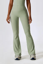 Comfortable Pistachio Flare Leggings with Squat Proof Fabric By BOTA Official