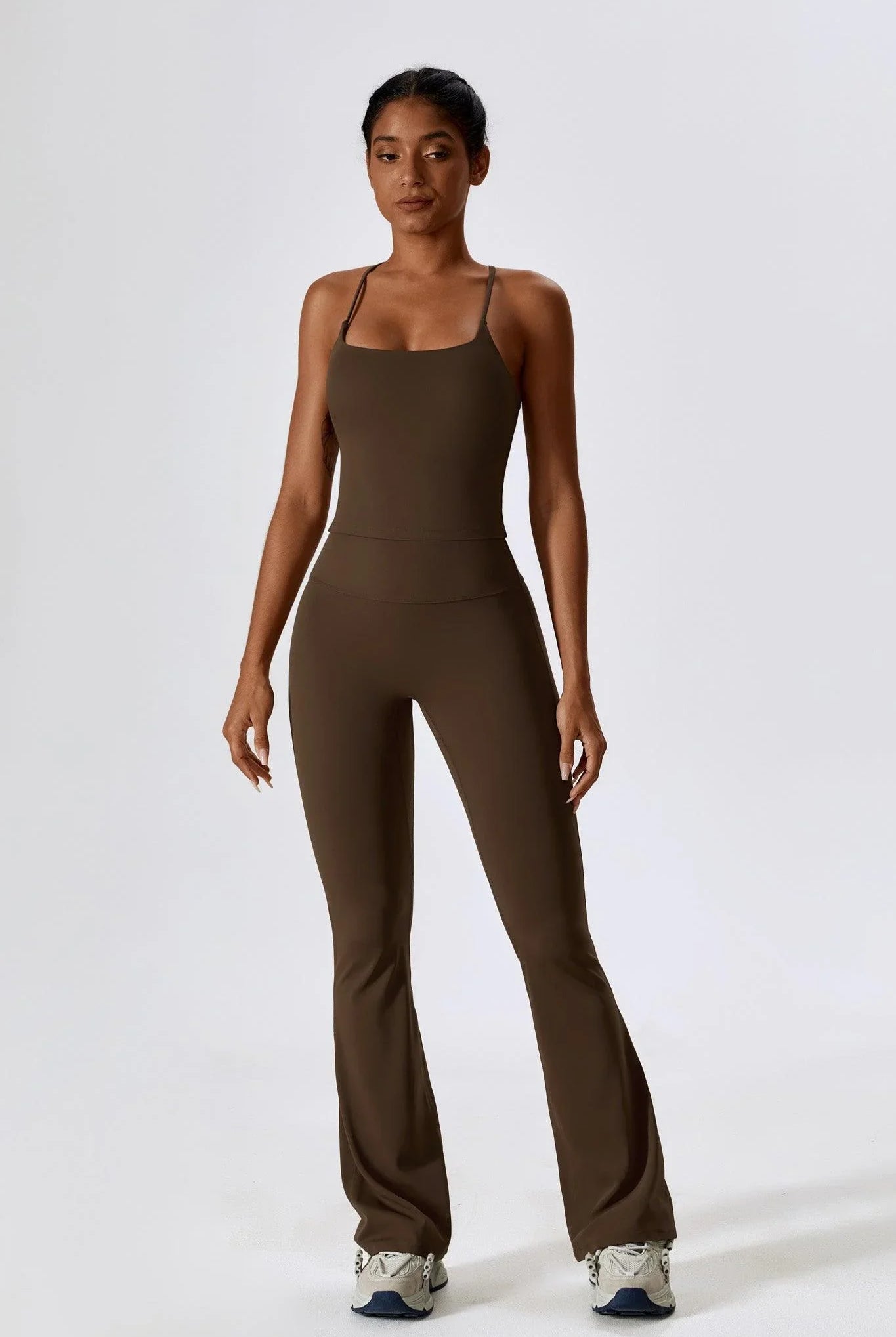 Stylish Haven Brown Top with Cross Back Strap an Scoop Neckline By BOTA Official