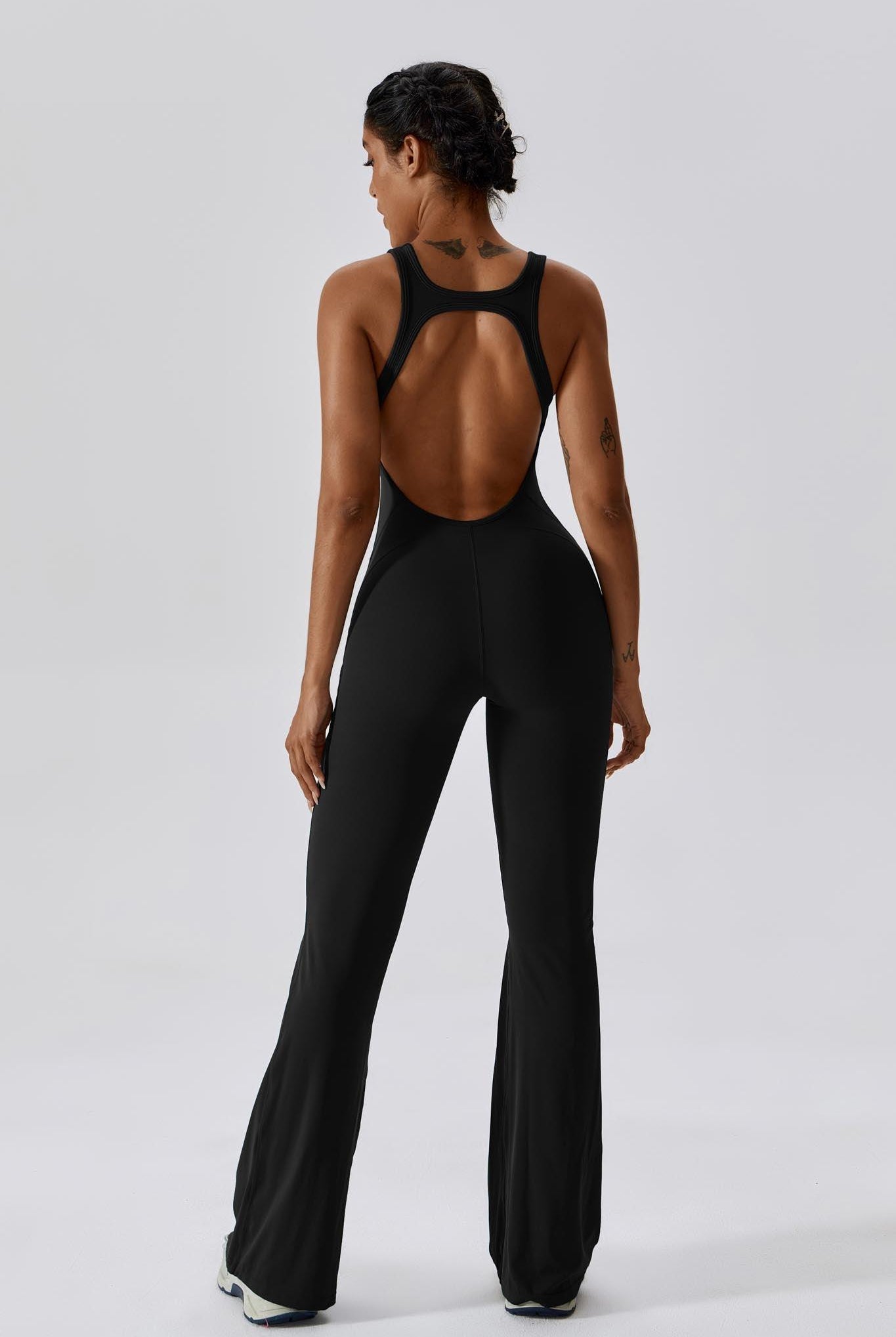 Black Open Back Jumpsuit | Yoga & Everyday Wear By BOTA Official