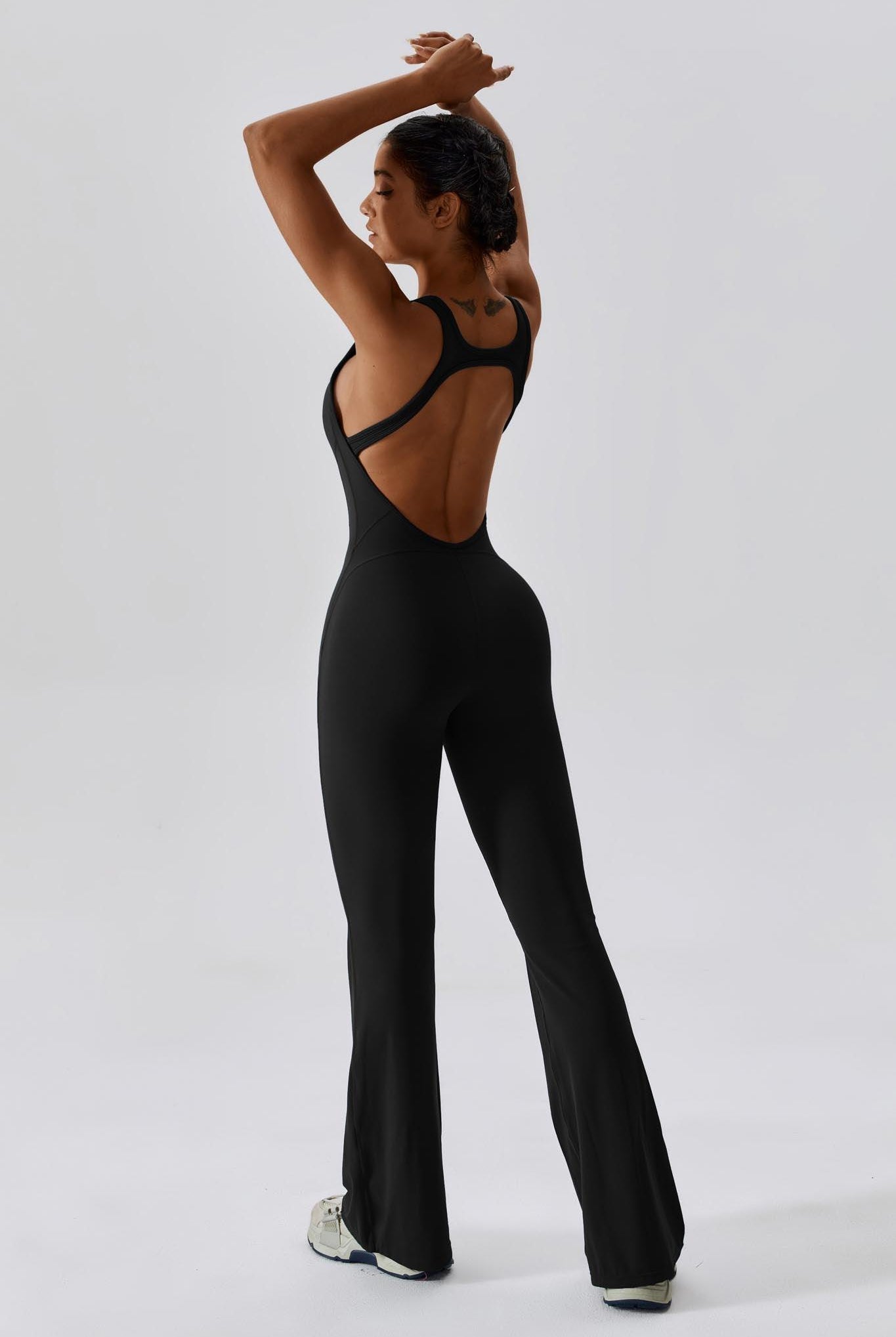 Black Open Back Jumpsuit | Yoga & Everyday Wear By BOTA Official