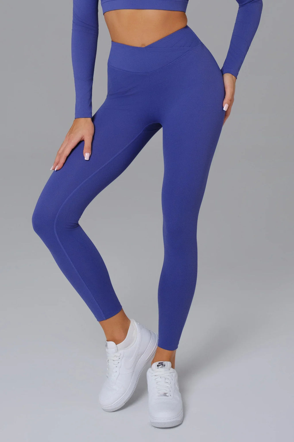 Ashley V-Waist Leggings - Iris Blue (FINAL SALE)