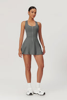 Comfortable Grey Mini Dress with Built-in Shorts By BOTA Official