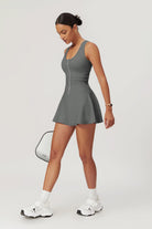 Comfortable Grey Mini Dress with Built-in Shorts By BOTA Official