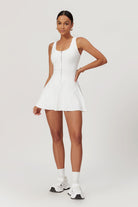 Dresses Collection White Sleek Mini Dress with Comfortable Shorts By BOTA Official