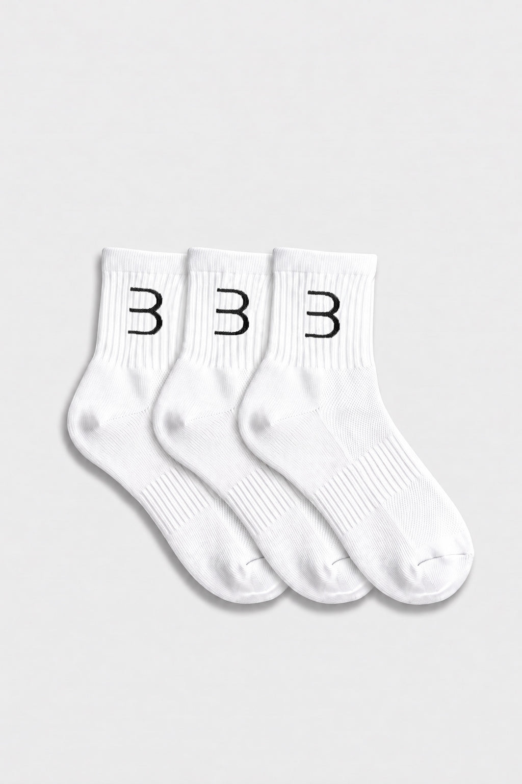Mid-Crew Socks 3-Pack - White