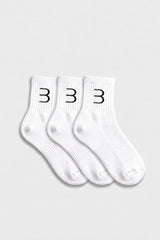 Mid-Crew Socks 3-Pack - White