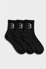 Mid-Crew Socks 3-Pack - Black