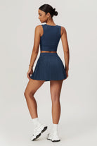 Navy Pleated Mini Skirt: Boost your Sports journey By BOTA Official