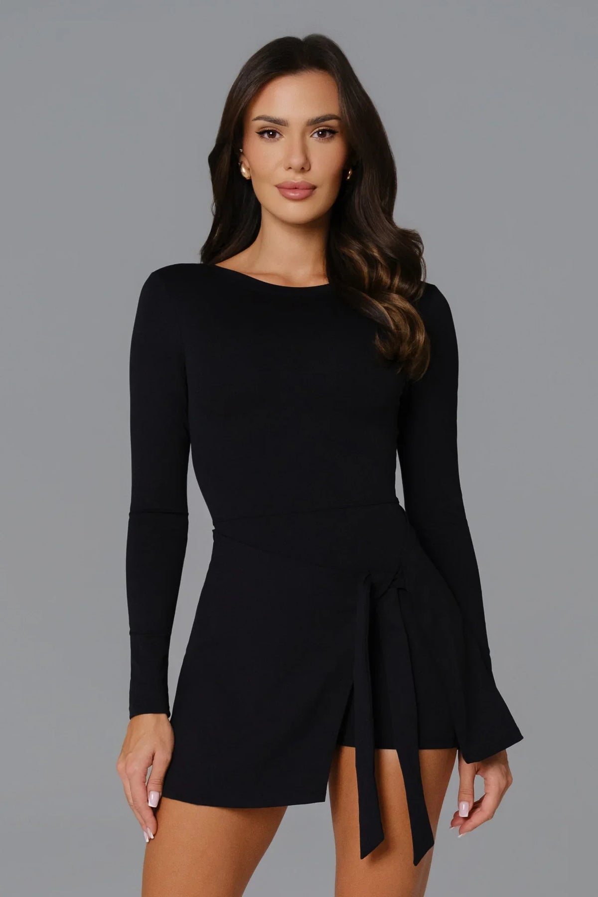 Chloe Long-Sleeve Mini Dress - Black (FINAL SALE)