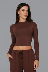 Ellie Long Sleeve Top - Brown