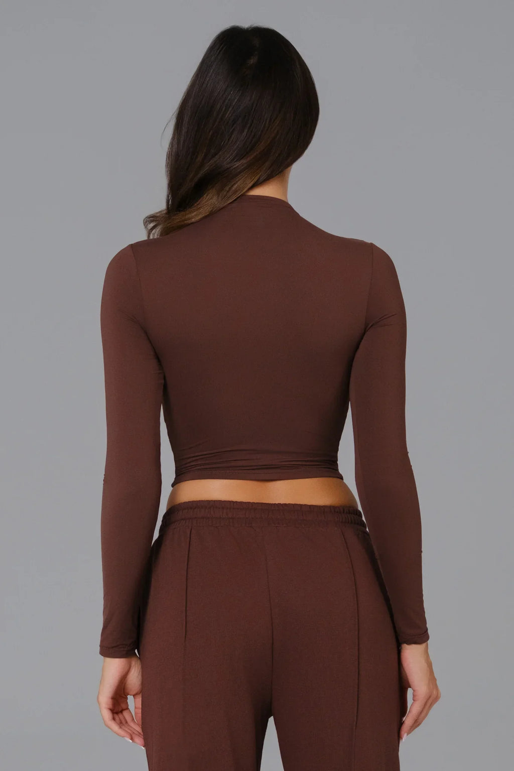 Ellie Long Sleeve Top - Brown