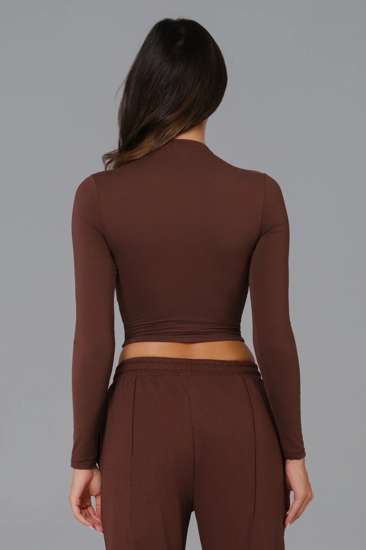 Ellie Long Sleeve Top - Brown