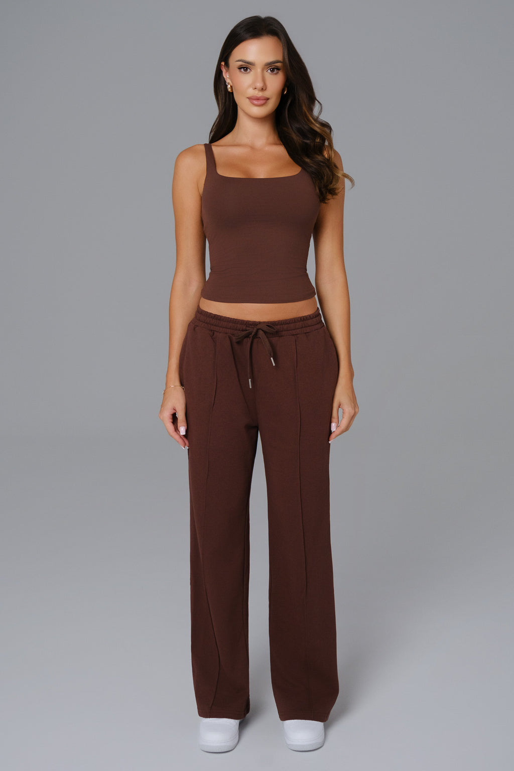 Ellie Sleeveless Set | Brown
