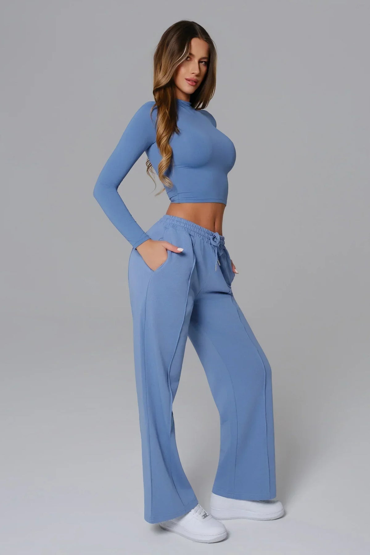 Ellie Long Sleeve Top - Parisian Blue