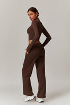 Long Sleeve Brown Top with Classy Round Neckline By BOTA Official