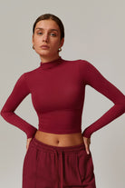 Long Sleeve Maroon Top with Soft and Breathable Spandex Design By BOTA Official