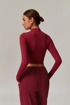 Long Sleeve Maroon Top with Soft and Breathable Spandex Design By BOTA Official