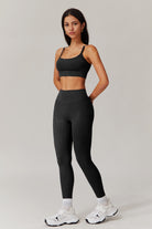 Sleek & Supportive Emily Sports Bra Black with Moisture-Wicking Fabric by BOTA Official