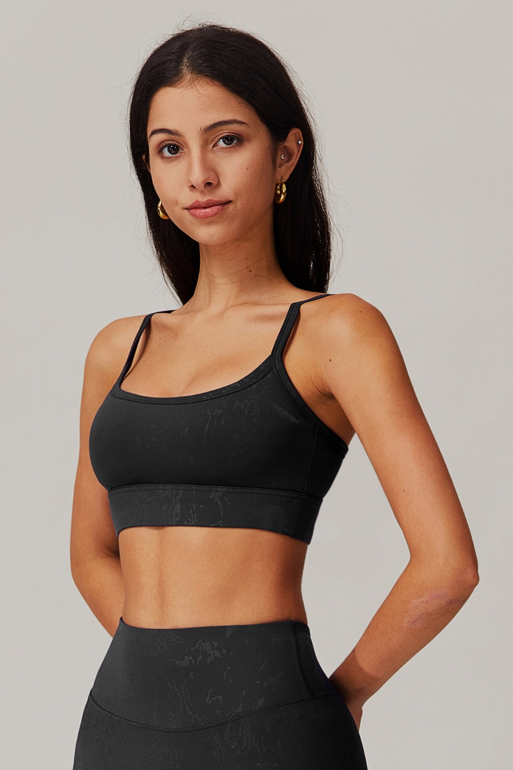 Sleek & Supportive Emily Sports Bra Black with Moisture-Wicking Fabric by BOTA Official