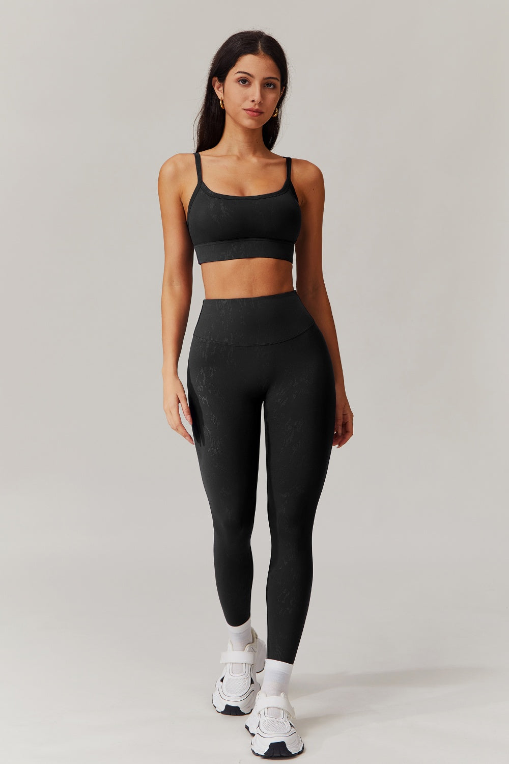 Sleek & Supportive Emily Sports Bra Black with Moisture-Wicking Fabric by BOTA Official