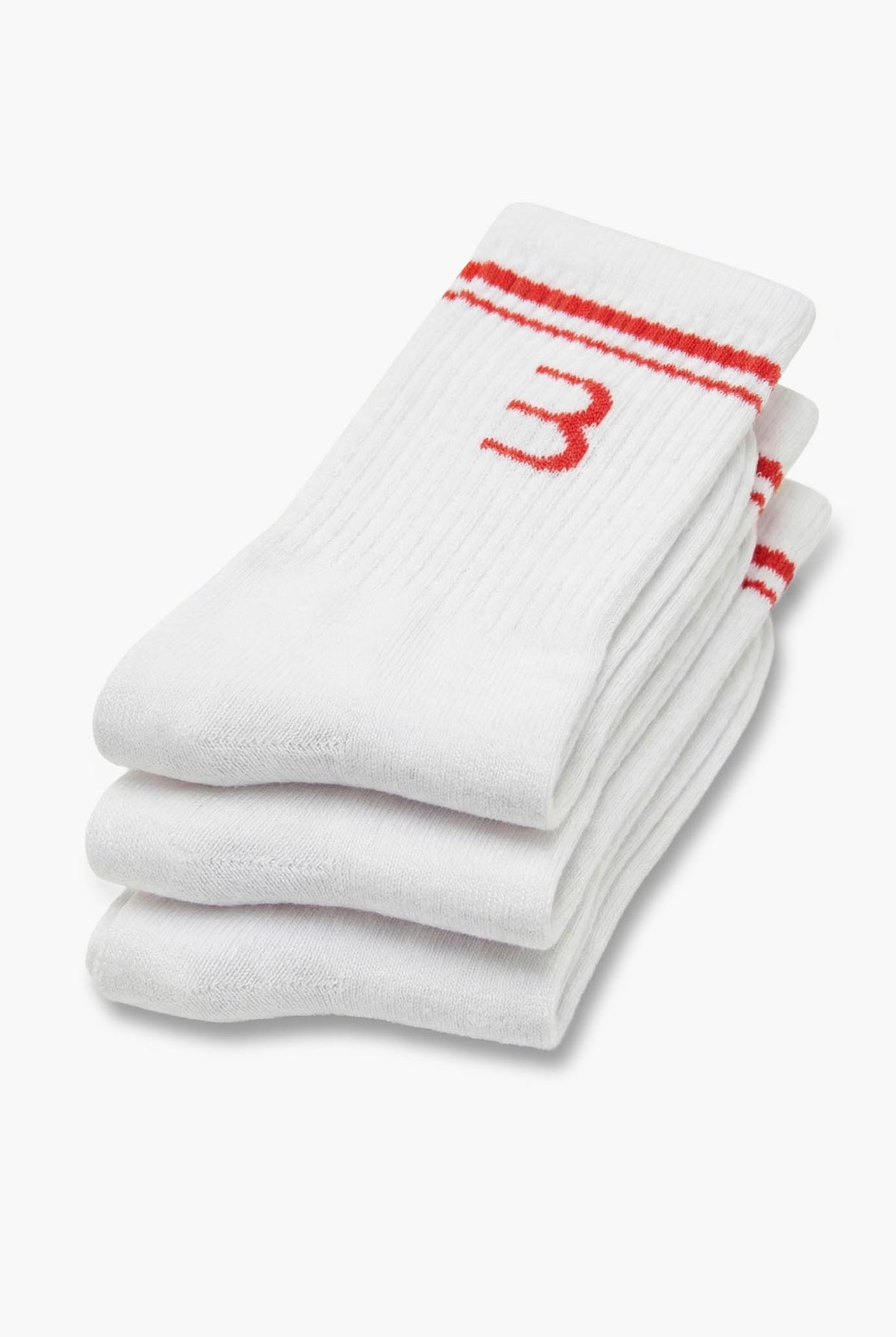 Essential Socks 3-Pack - White/Red