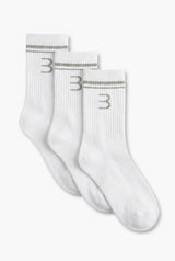 Essential Socks 3-Pack - White/Silver