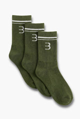 Essential Socks 3-Pack - Moss