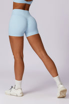 Stylish Ice Blue Shorts with High-Waist and Four-Way Stretch By BOTA Official