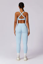 Ice Blue Yoga Leggings with Stretchy and Flattering Fit Material By BOTA Official