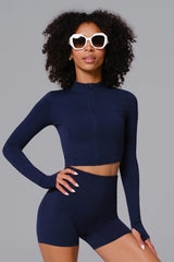 Flex Crop Jacket - Navy (FINAL SALE)
