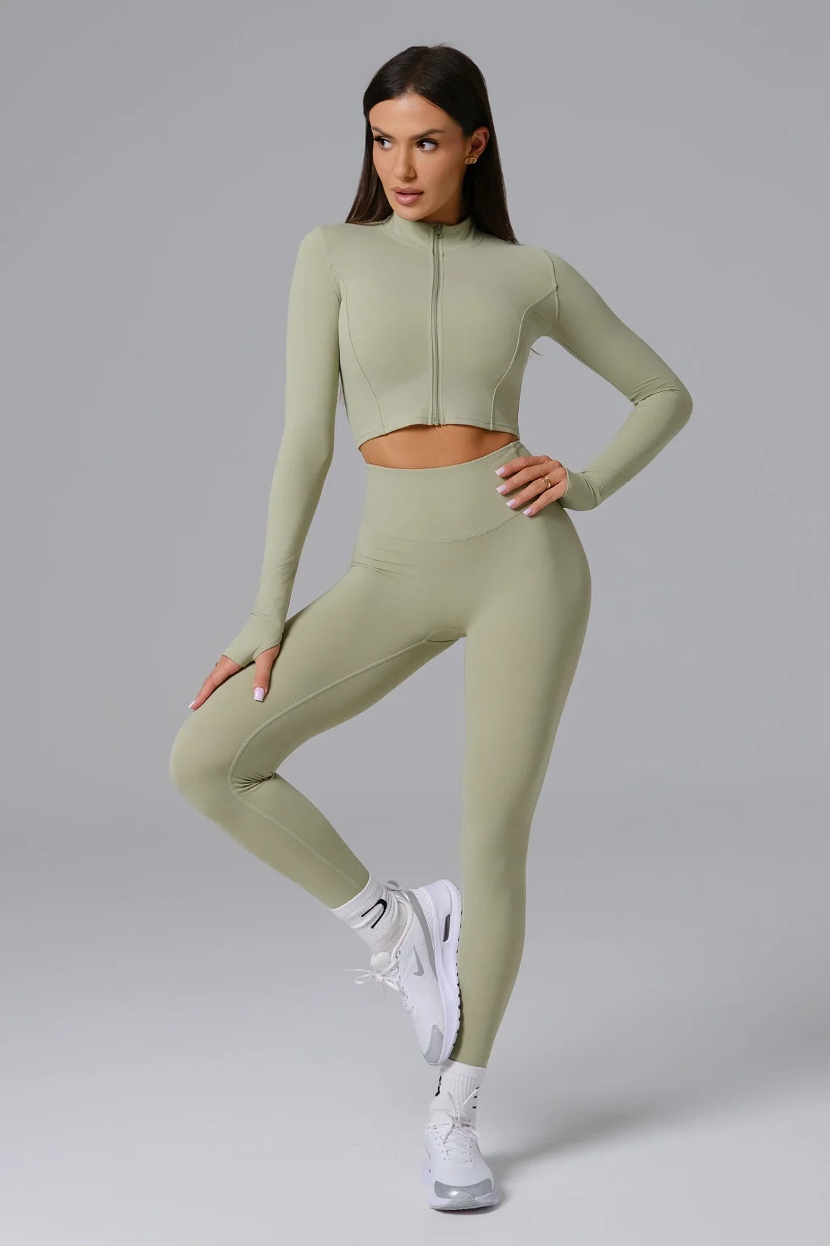 Flex Crop Jacket - Pistachio (FINAL SALE)
