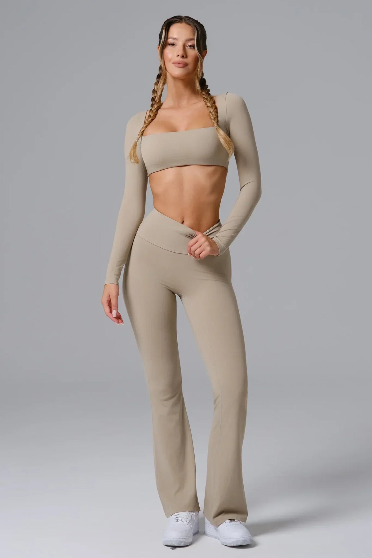 Haven Scrunch Flare Leggings - Almond Tan