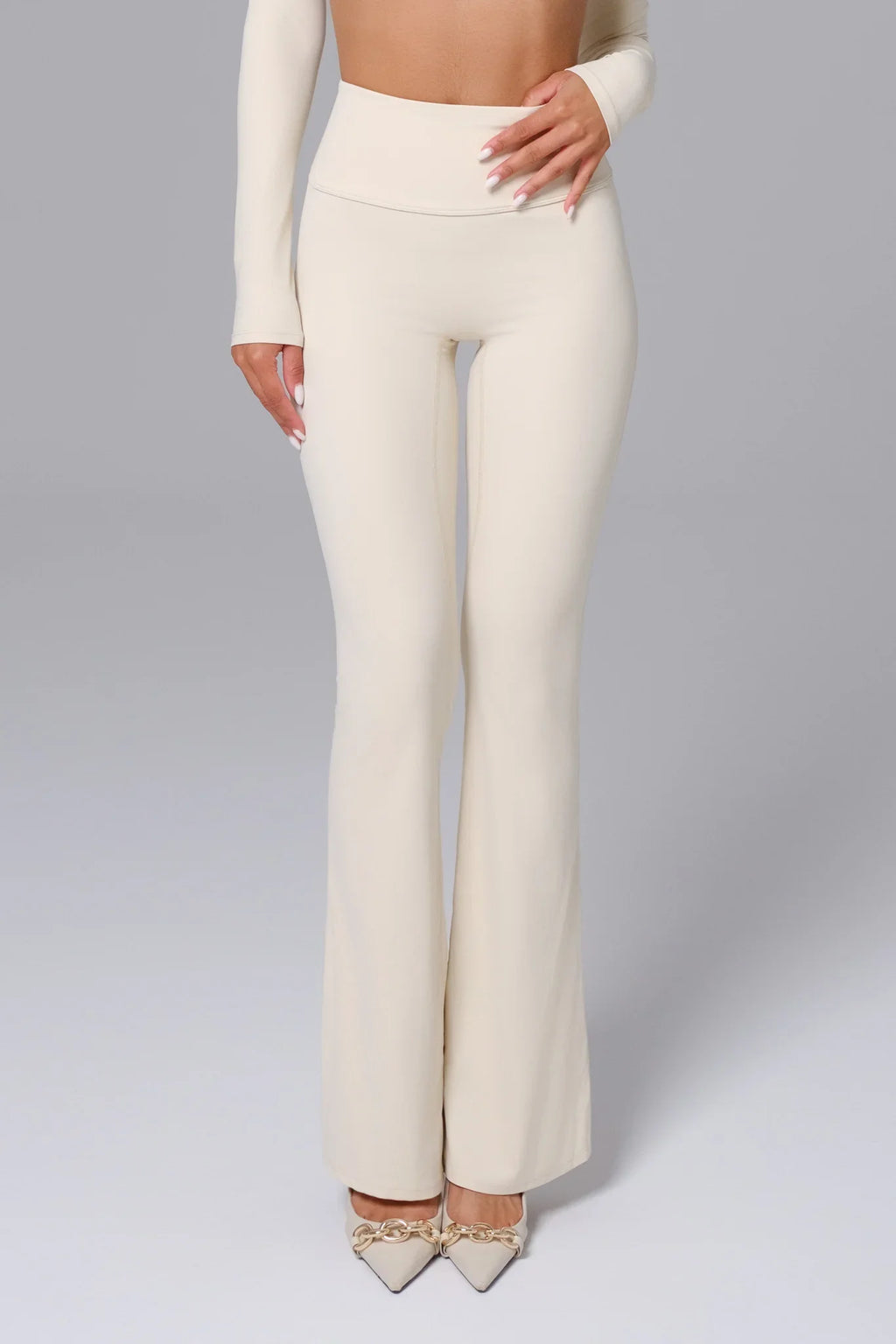 Haven Scrunch Flare Leggings - Cream