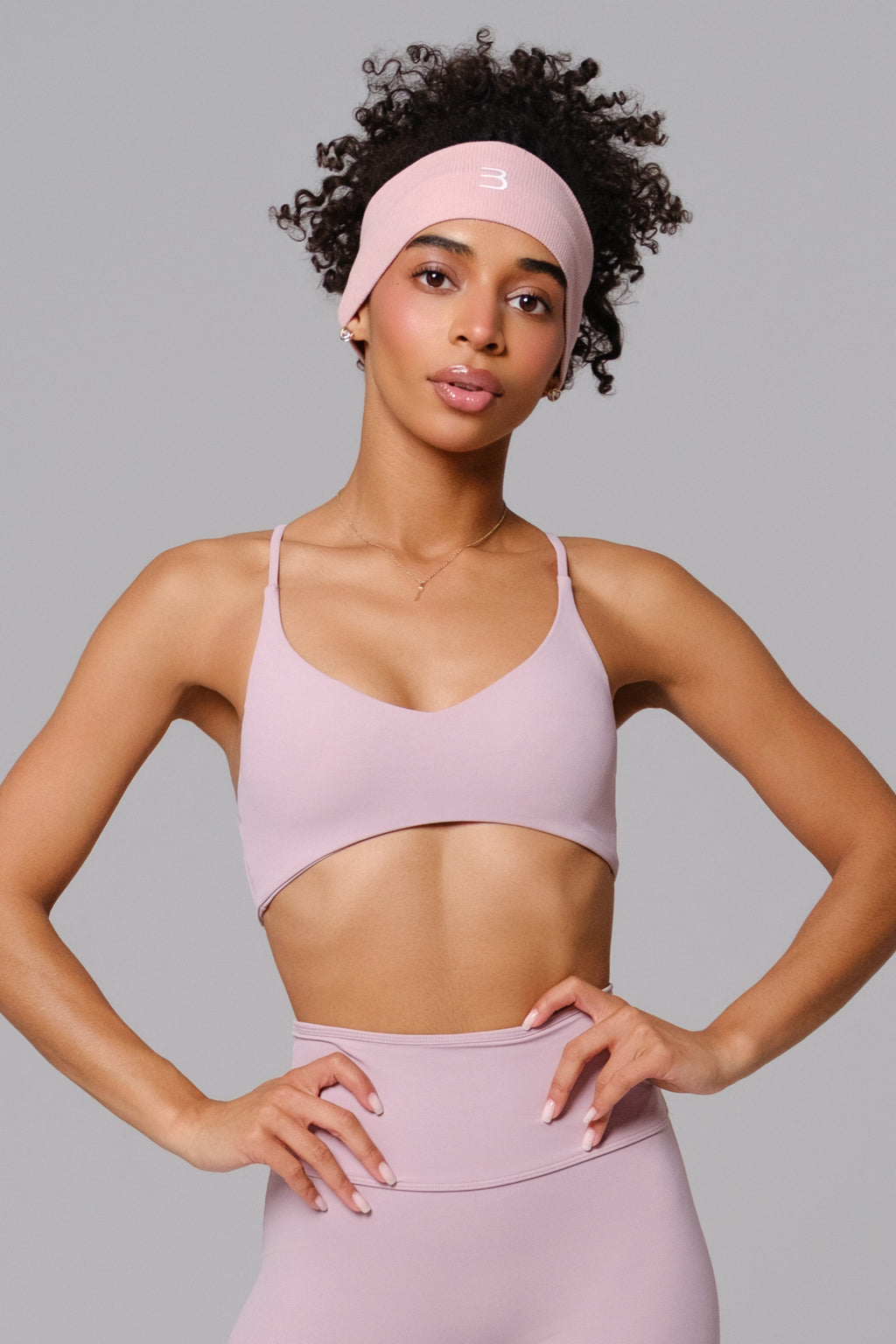Nicole Strappy Sports Bra - Rose Quartz (FINAL SALE)