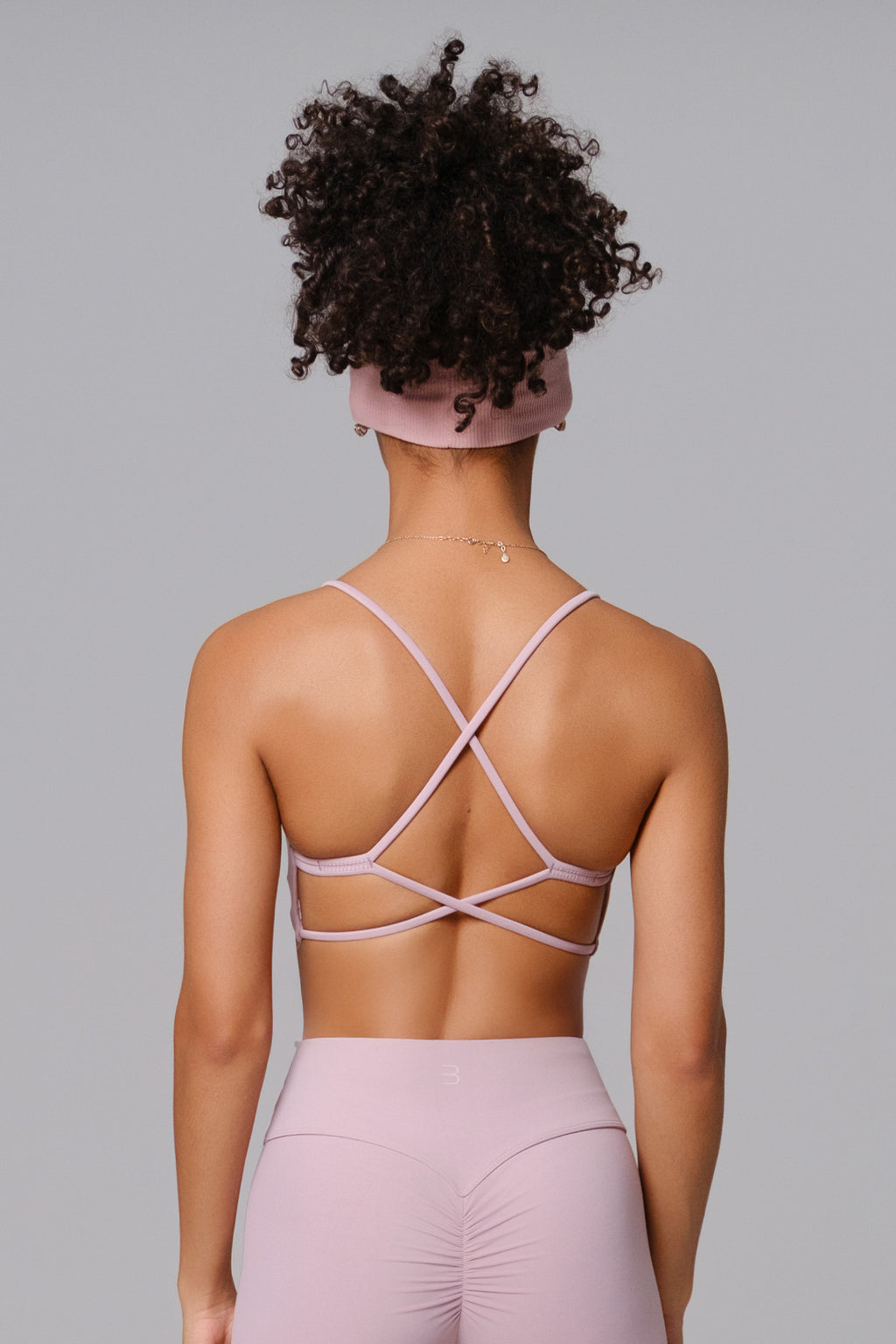 Nicole Strappy Sports Bra - Rose Quartz (FINAL SALE)