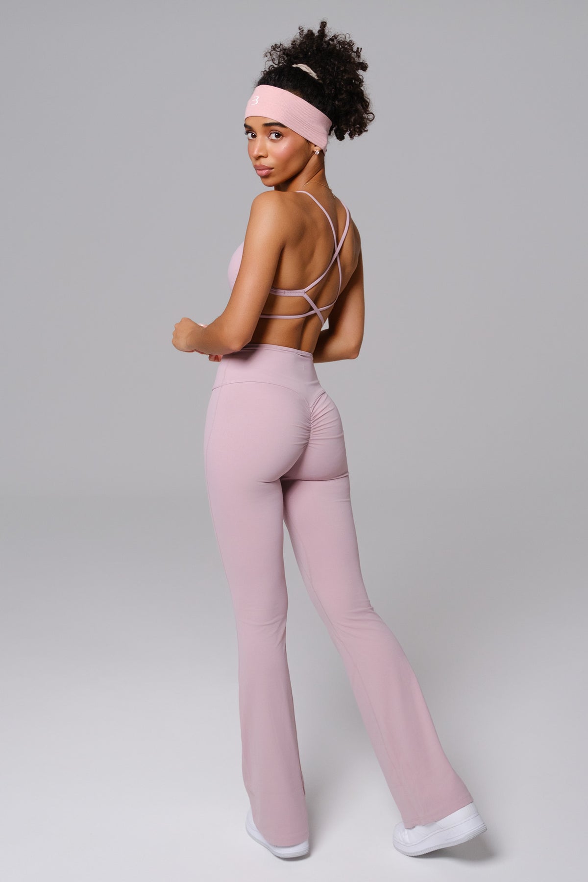 Nicole Strappy Sports Bra - Rose Quartz (FINAL SALE)
