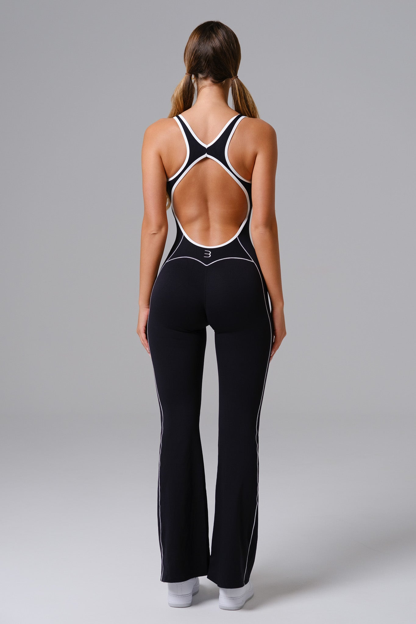 Black Sleeveless Jumpsuit | High-Neck Zip Front & Ruched