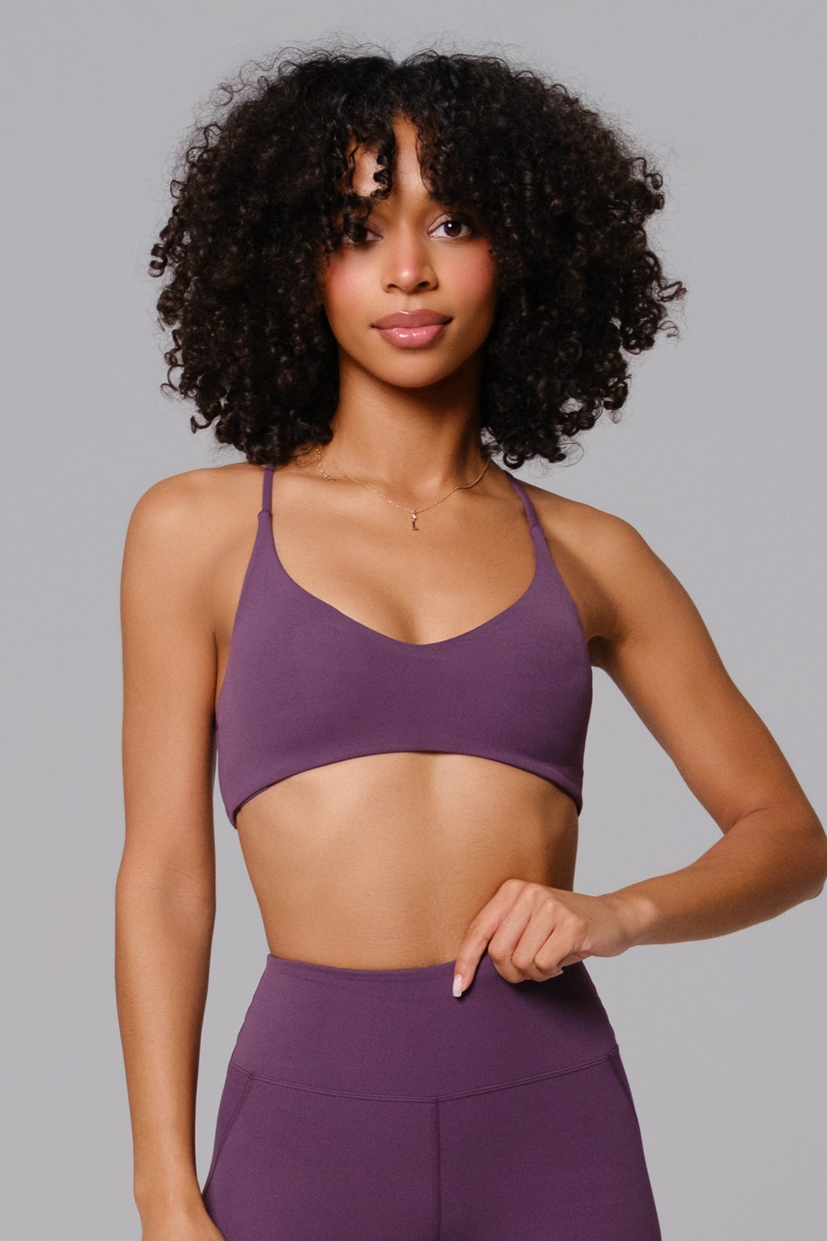 Nicole Strappy Sports Bra - Aubergine (FINAL SALE)