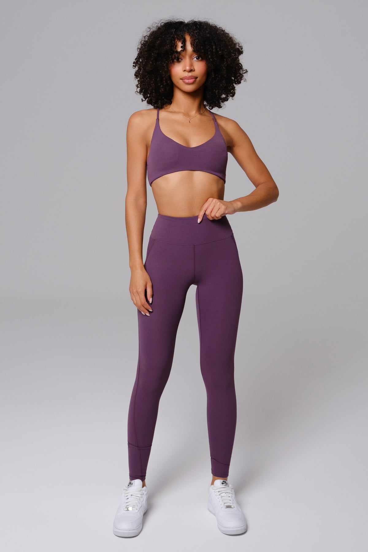 Nicole Strappy Sports Bra - Aubergine (FINAL SALE)