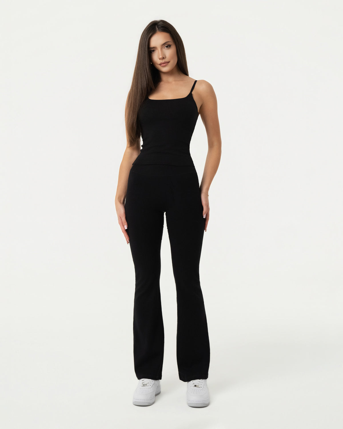 Organic Cotton Flare Leggings - Black