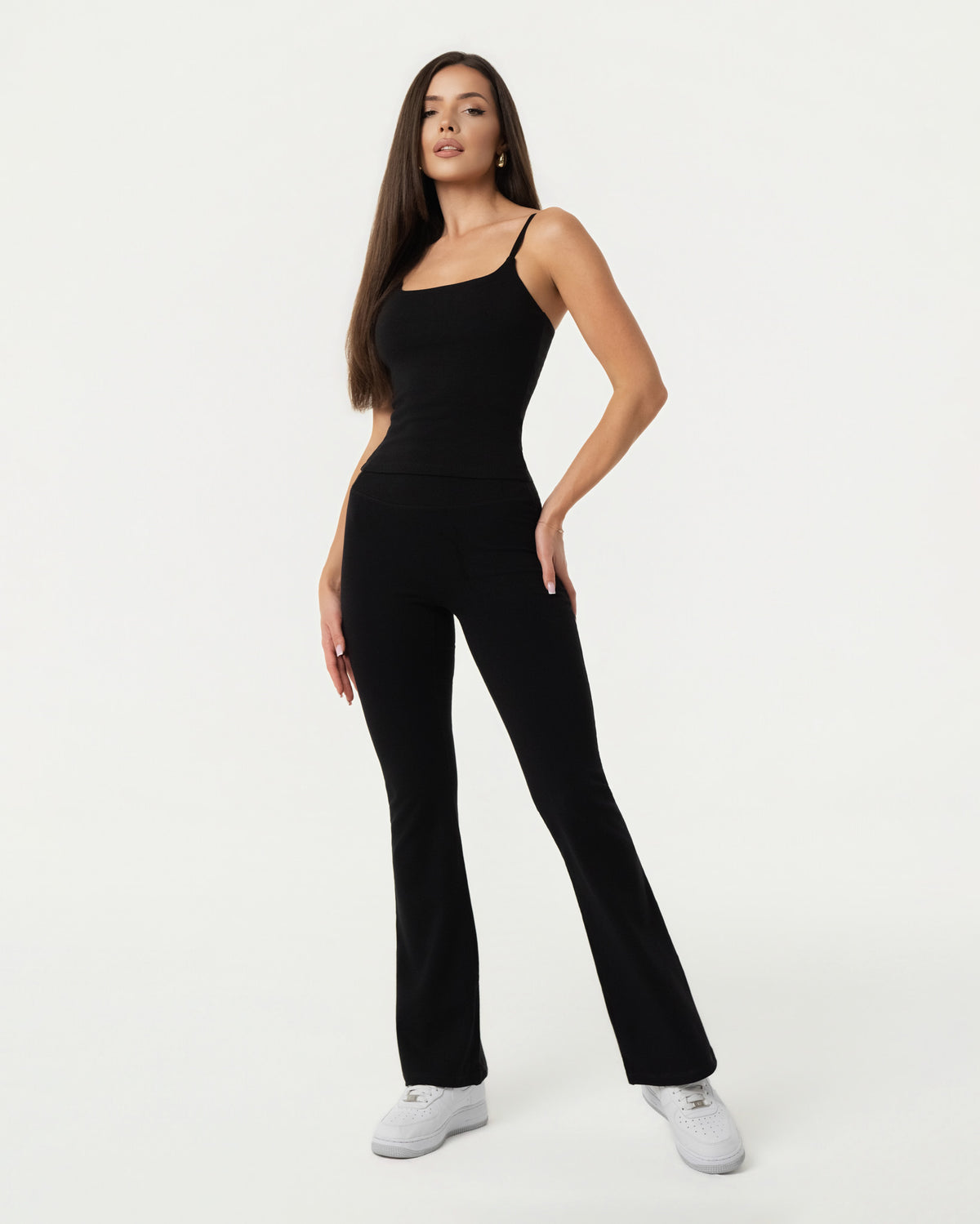 Organic Cotton Flare Leggings - Black