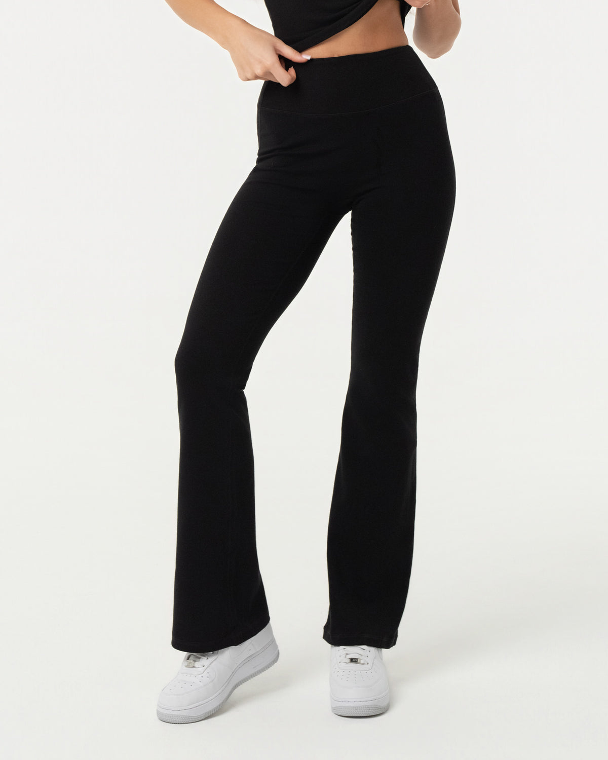Organic Cotton Flare Leggings - Black
