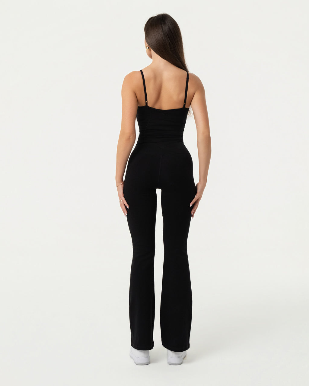 Organic Cotton Cami Top & Flare Leggings Set - Black